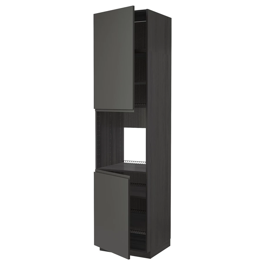 Кухонный шкаф-пенал - IKEA METOD/МЕТОД ИКЕА, 240х60х60 см, черный (изображение №1)