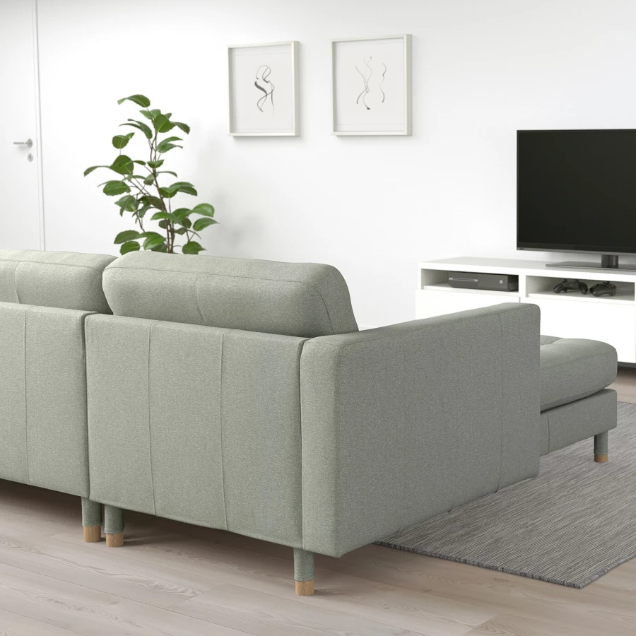 4-местный диван с шезлонгом - IKEA LANDSKRONA, 89x280см, светло-серый, ЛАНДСКРУНА ИКЕА (изображение №3)