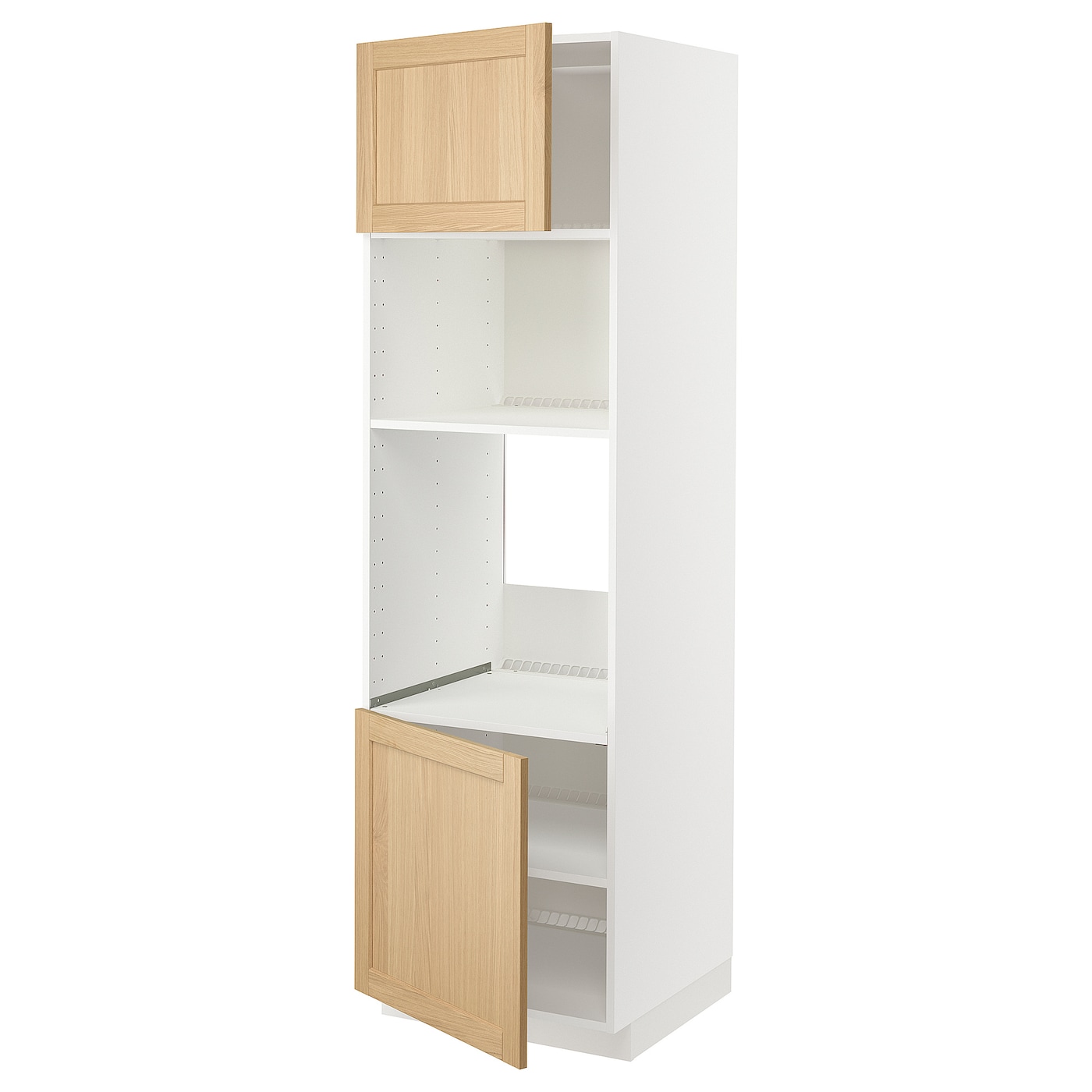 Высокий кухонный шкаф с полками - IKEA METOD/МЕТОД ИКЕА, 200х60х60 см, белый/светло-коричневый