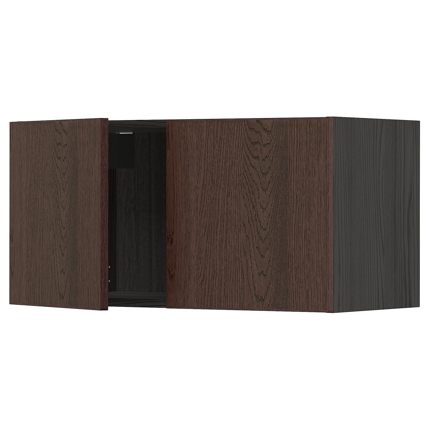 Шкаф навесной/2 дверцы - METOD  IKEA/  МЕТОД ИКЕА, 40х80 см, черный/коричневый