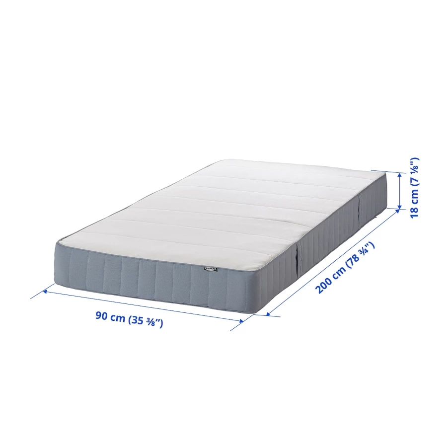 Матрас для односпальной кровати - VESTMARKA IKEA/ ВЕСТМАРКА ИКЕА,90x200 см, белый (изображение №6)