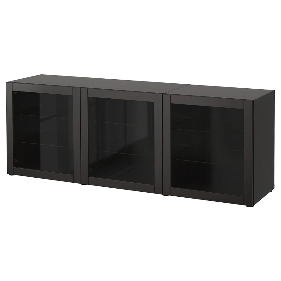 Комбинация для хранения - IKEA BESTÅ/BESTA/ БЕСТА/БЕСТОИКЕА, 180x42x65 см, черный, (изображение №1)