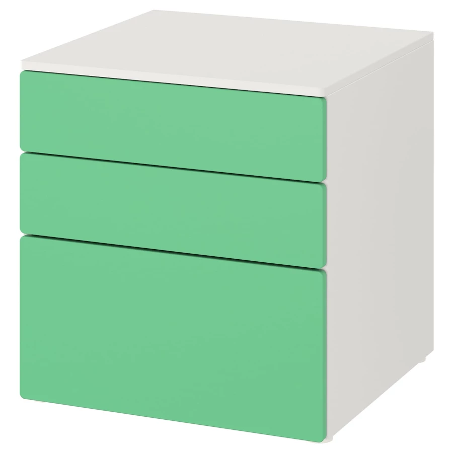 Шкаф - PLATSA/ SMÅSTAD / SMАSTAD  IKEA/ ПЛАТСА/СМОСТАД  ИКЕА, 60x55x63 см, белый/зеленый (изображение №1)