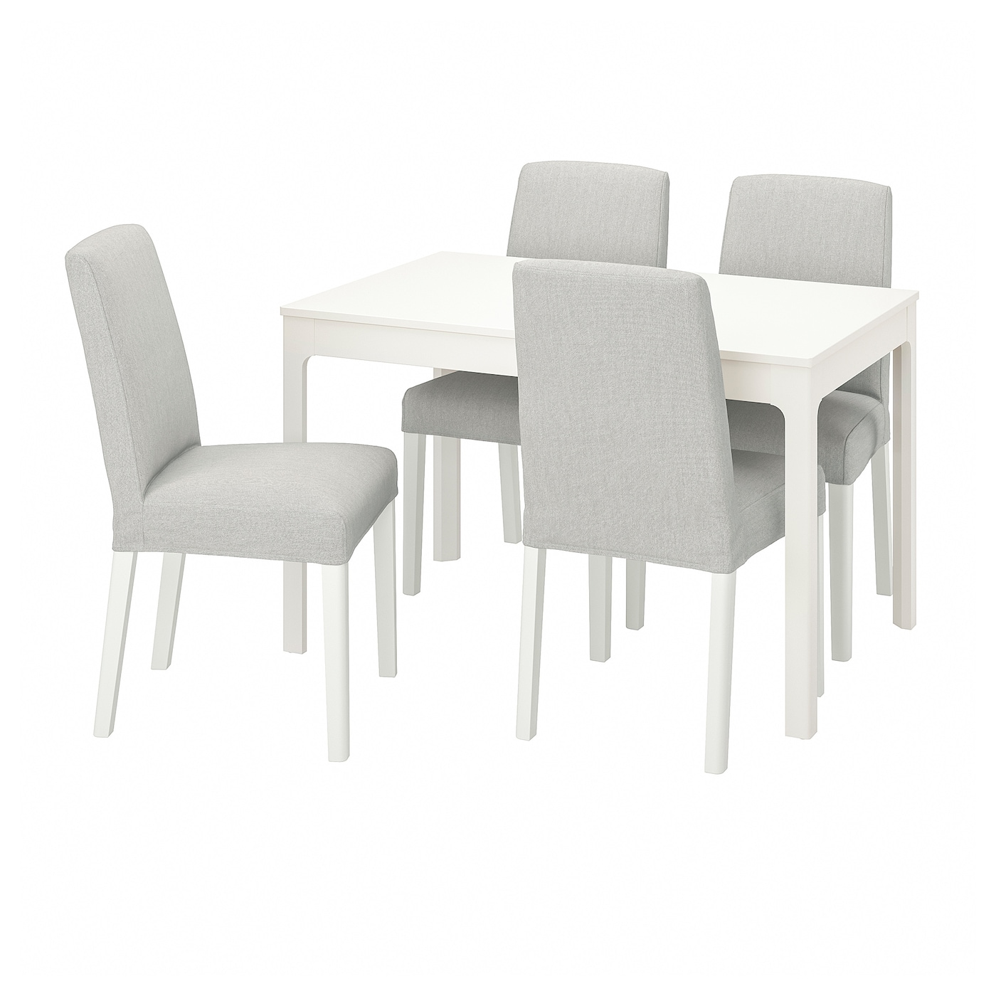 Стол и 4 стула - EKEDALEN / BERGMUND IKEA/ ЭКАДАЛЕН /БЕРГМУНД ИКЕА, 120/180 см, белый/серый