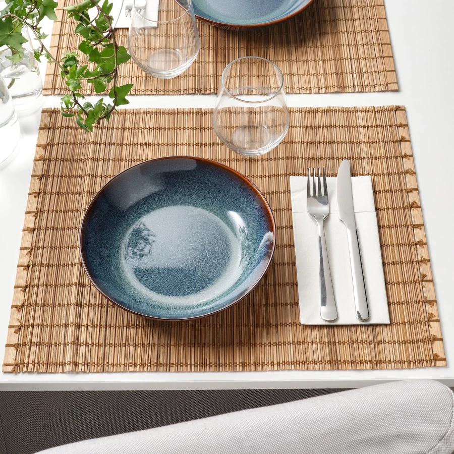 Набор тарелок, 4 шт. - IKEA GLADELIG, 21 см, синий, ГЛАДЕЛИГ ИКЕА (изображение №4)
