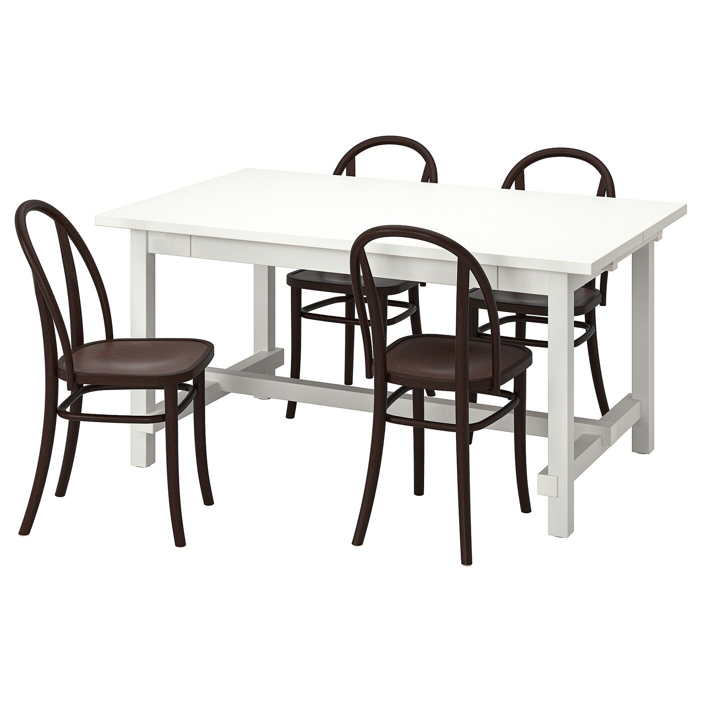 Стол и 4 стула - NORDVIKEN / SKOGSBO IKEA/ НОРДВИКЕН /СКОГСБО ИКЕА, 223х95х75 см, белый/коричневый