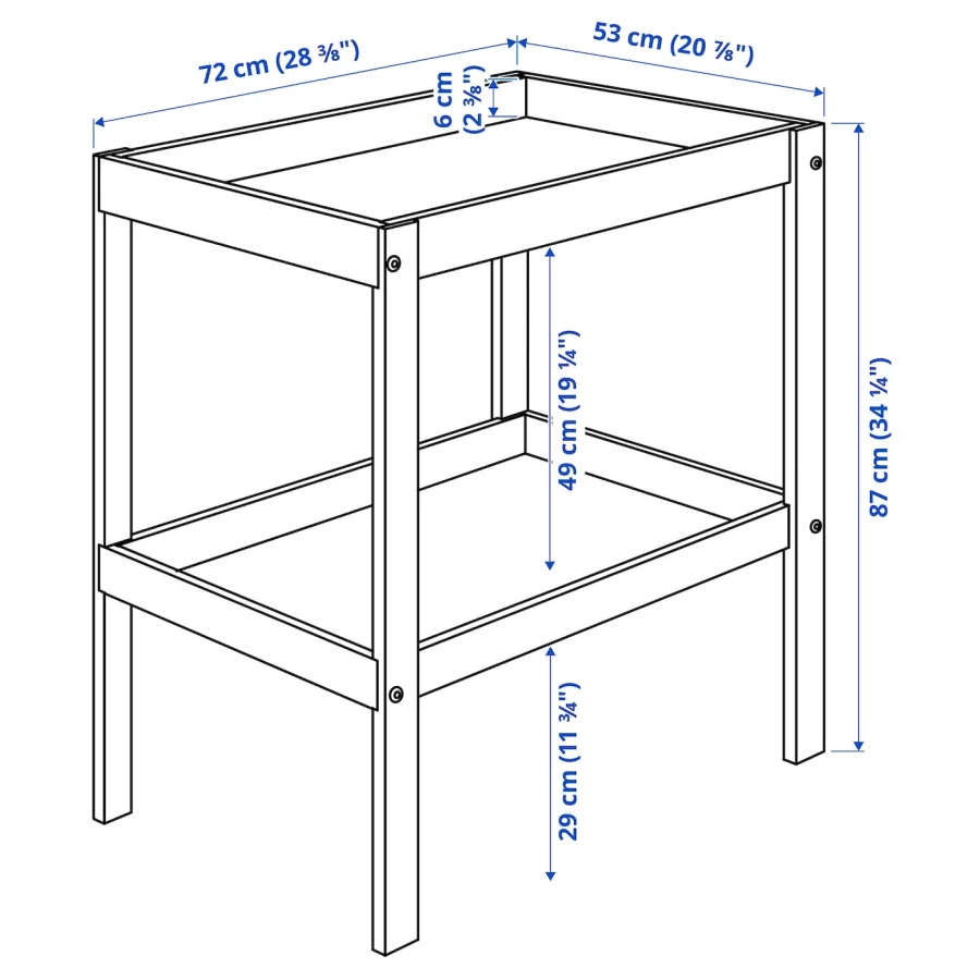 Столик пенальный - IKEA SNIGLAR, 72x53 см, бежевый, СНИГЛАР ИКЕА (изображение №4)