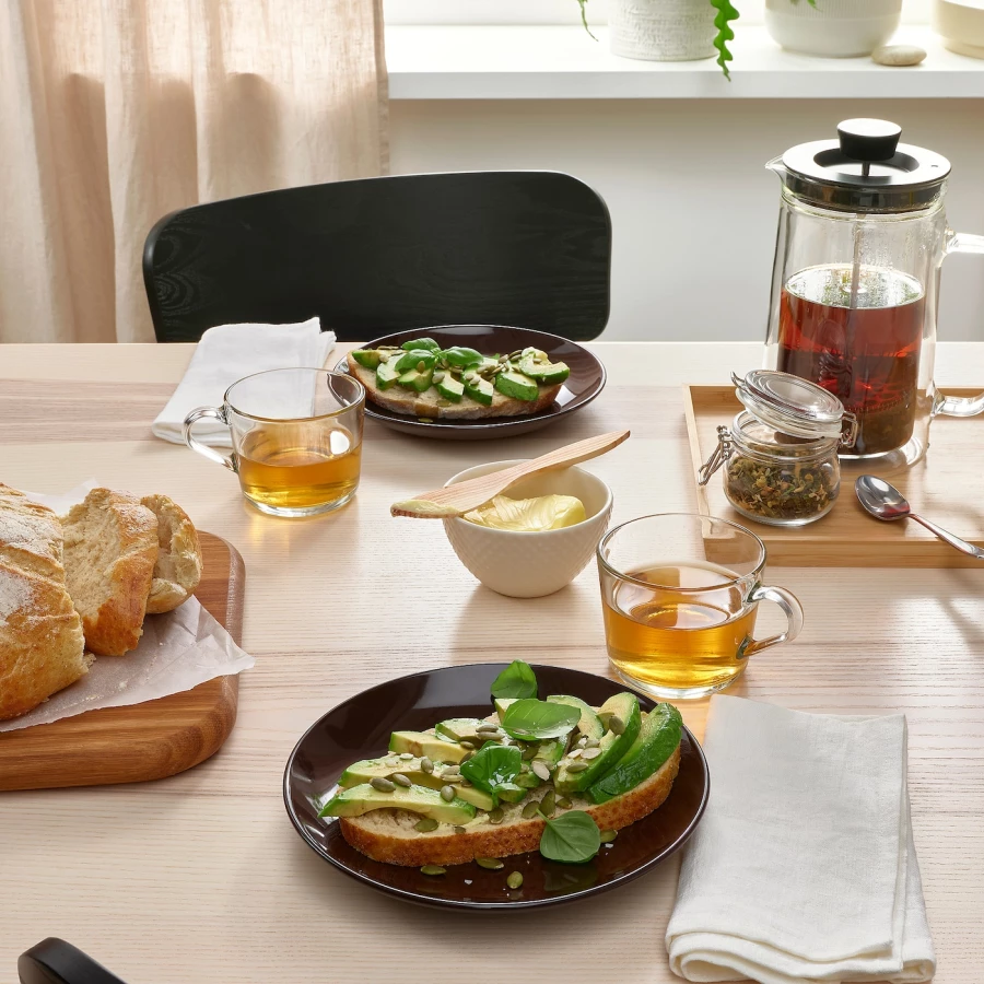Набор тарелок, 4 шт. - IKEA FÄRGKLAR/FARGKLAR, 20 см, коричневый, ФЭРГКЛАР ИКЕА (изображение №3)