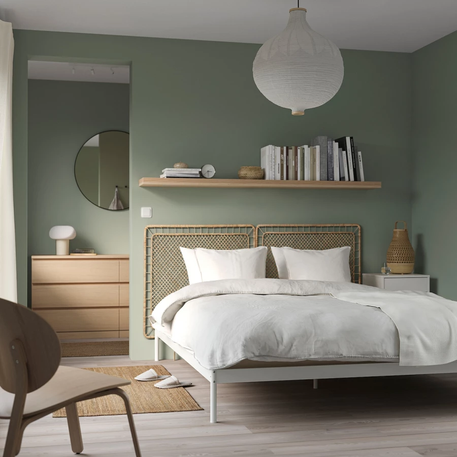 Каркас кровати/2 изголовья - IKEA VEVELSTAD, 200х160 см, белый, ВЕВЕЛСТАД ИКЕА (изображение №2)