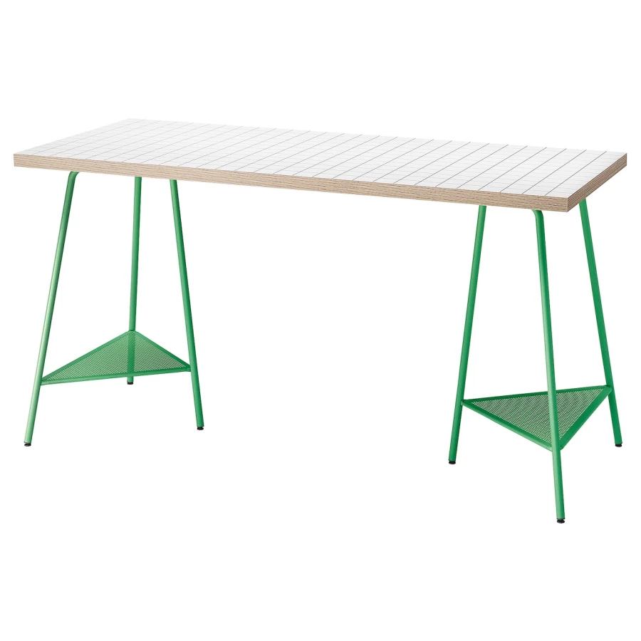 Письменный стол - IKEA LAGKAPTEN/TILLSLAG, 140х60 см, белый антрацит/зеленый, ЛАГКАПТЕН/ТИЛЛЬСЛАГ ИКЕА (изображение №1)