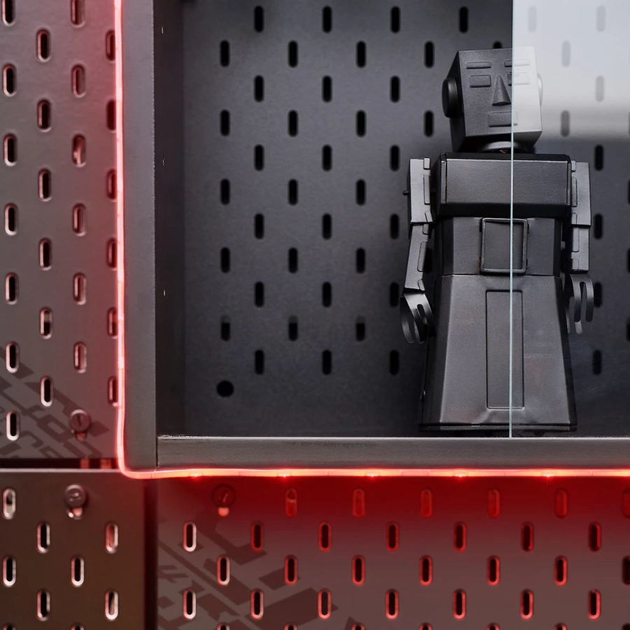 Шкаф со стеклянными дверцами  - UPPSPEL IKEA/ ЮППСПЕЛ ИКЕА, 76x56х20 см, черный (изображение №4)