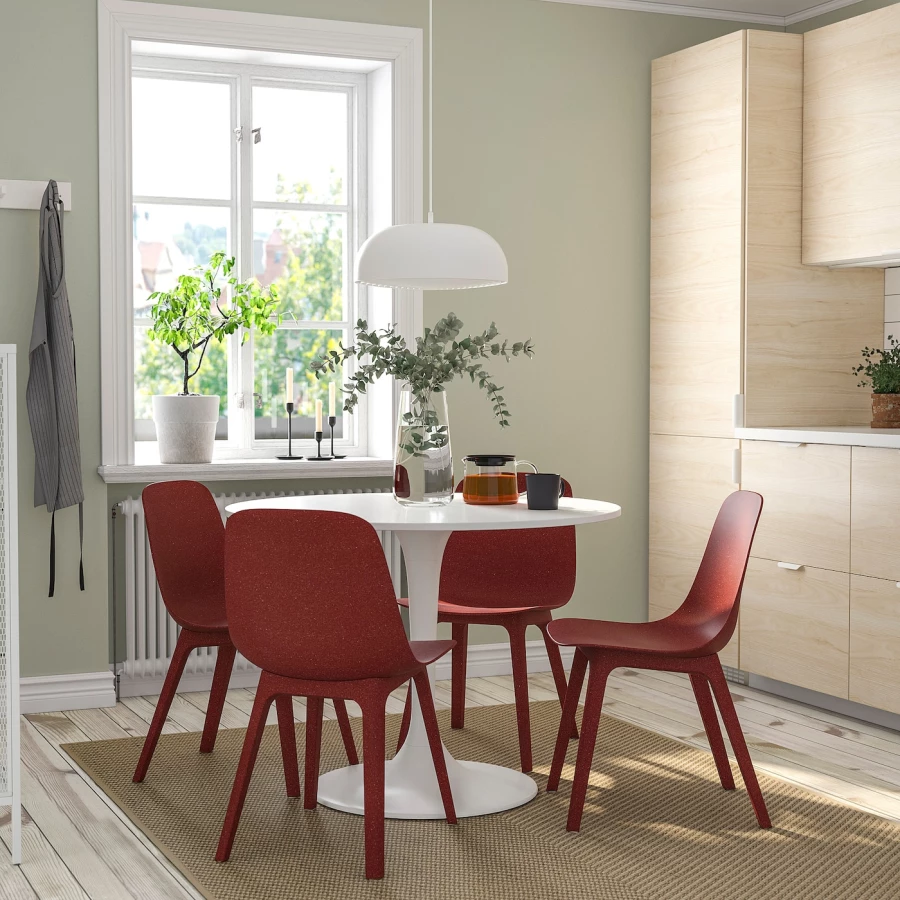 Кухонный стол - DOCKSTA/ODGER IKEA/ ДОКСТА/ОДГЕР ИКЕА, 103 см, красный/белый (изображение №2)