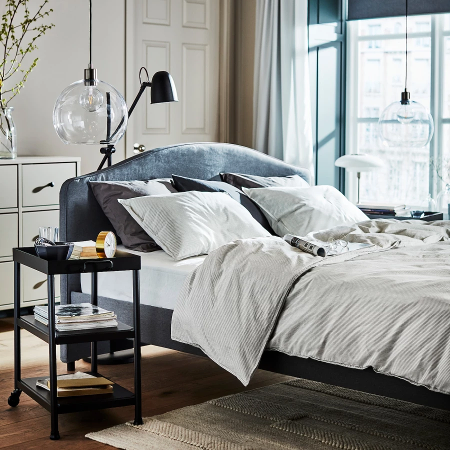 Двуспальная кровать - IKEA HAUGA, 200х160 см, серый, ХАУГА ИКЕА (изображение №4)