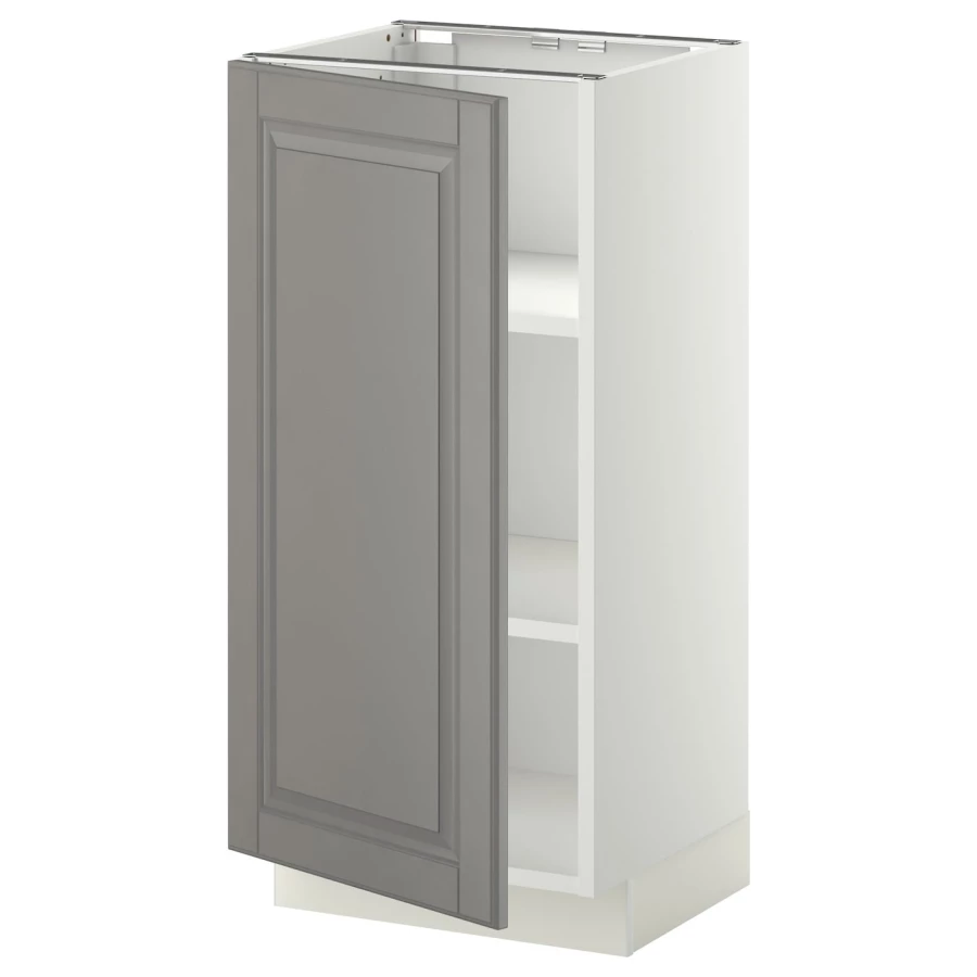 Напольный кухонный шкаф  - IKEA METOD, 88x39,5x40см, белый/серый, МЕТОД ИКЕА (изображение №1)