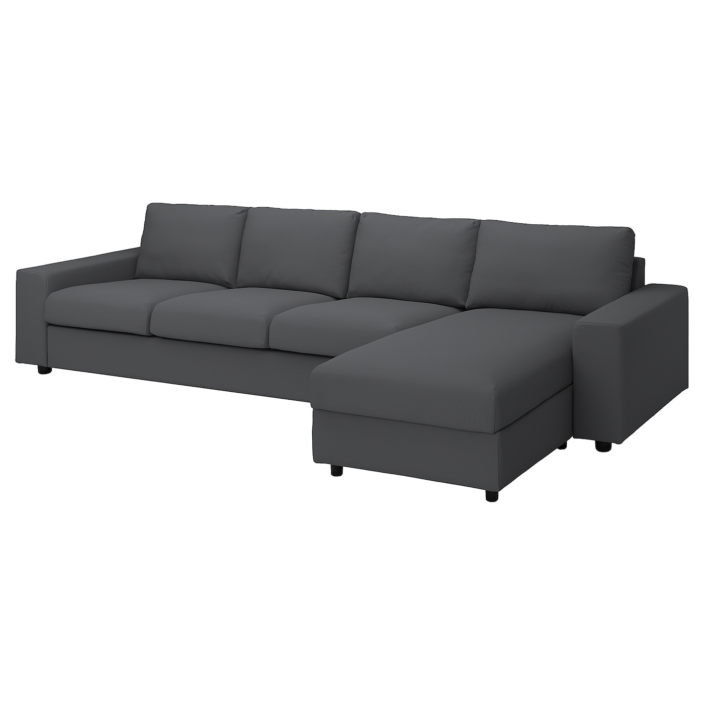 Чехол на 4-местный диван с шезлонгом - IKEA VIMLE/ВИМЛЕ ИКЕА, 292х68 см,  серый