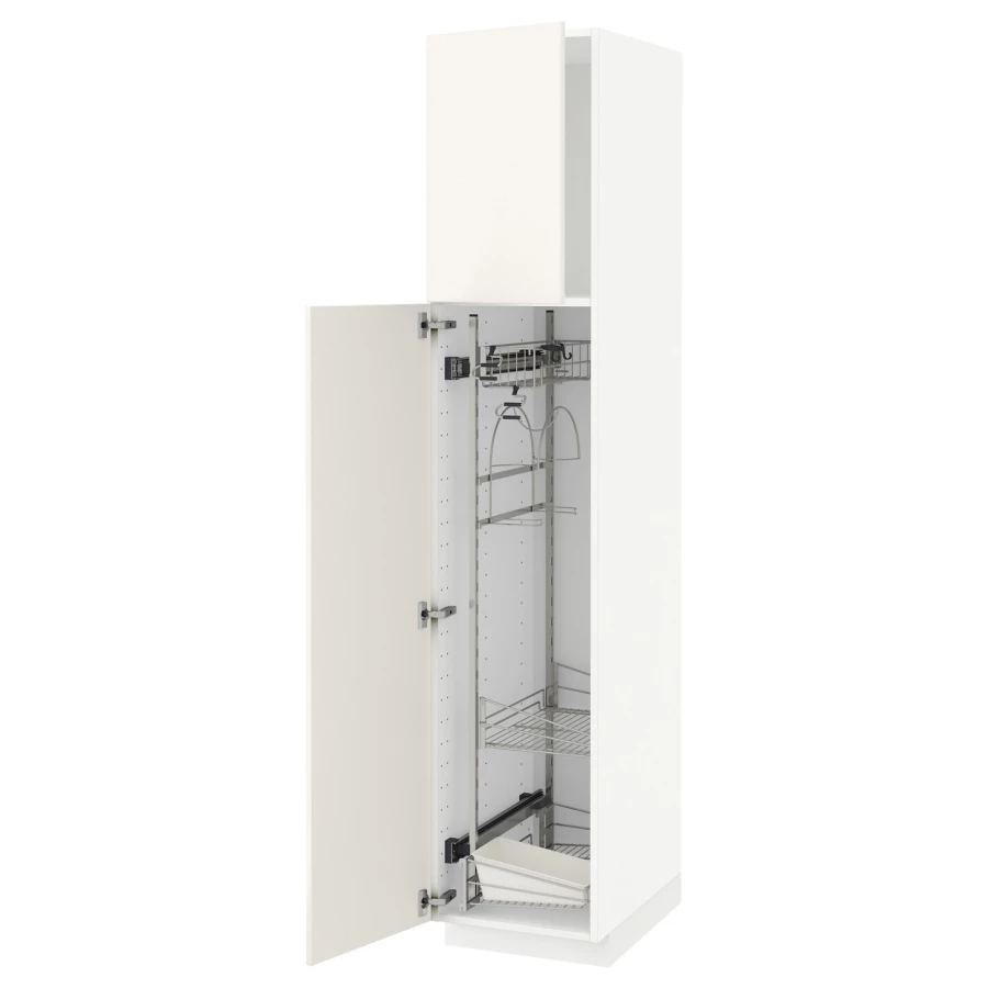 Высокий шкаф/бытовой - IKEA METOD/МЕТОД ИКЕА, 200х60х40 см, белый (изображение №1)