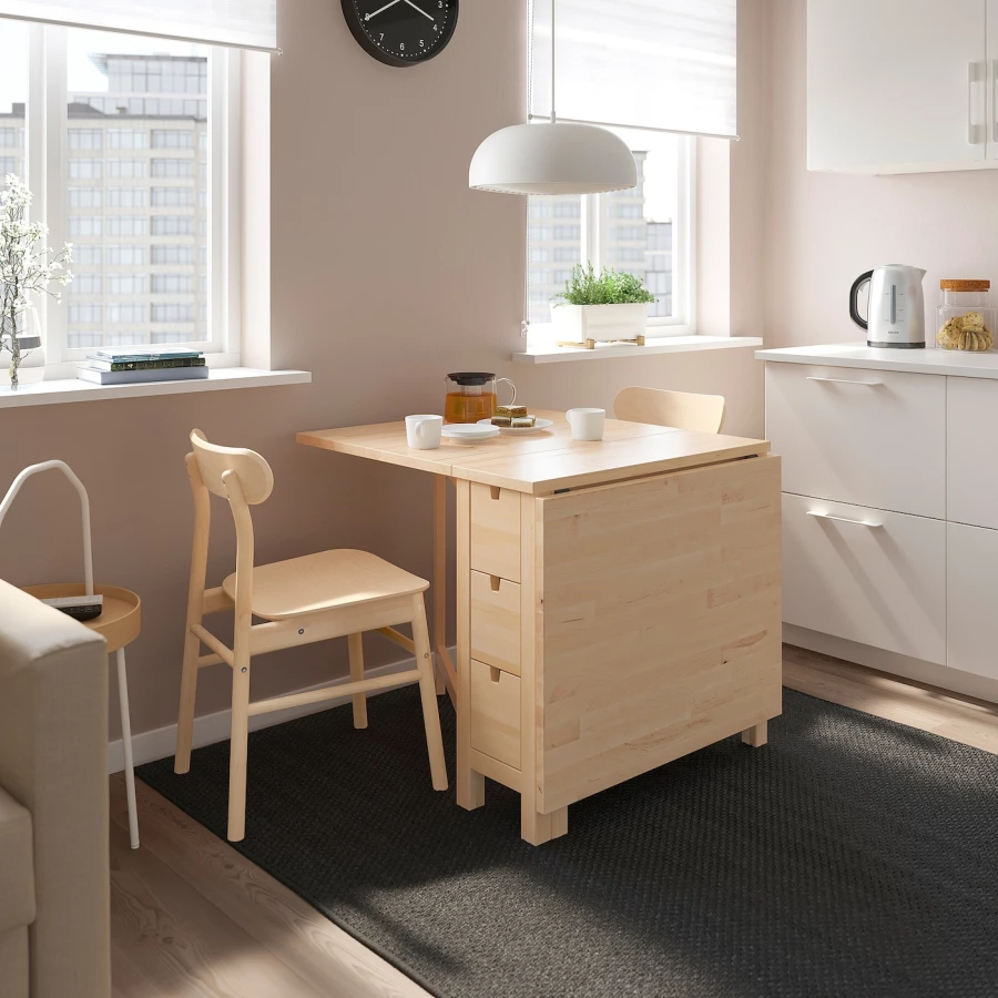 Кухонный стол - NORDEN/RÖNNINGE IKEA/ НОРДЕК/РЕННИНГЕ ИКЕА, 89х80х74 см, бежевый (изображение №2)