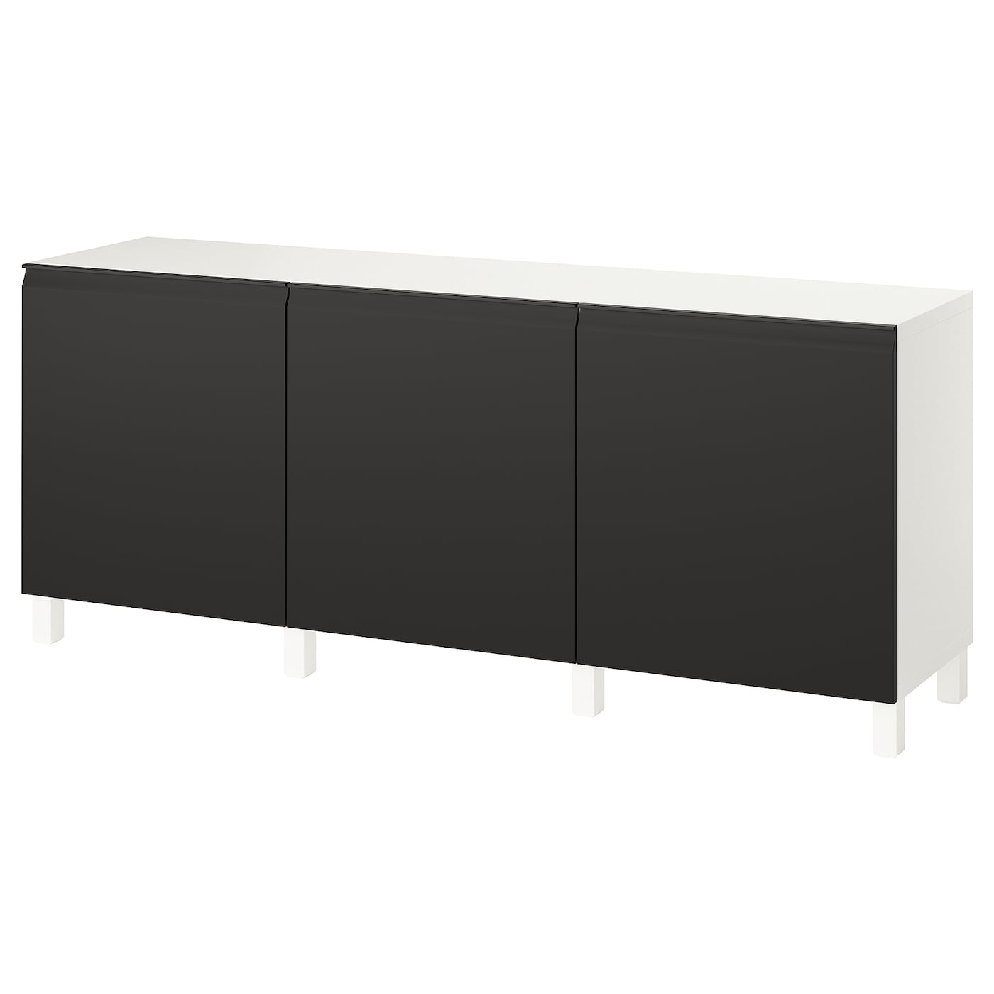 Комбинация с дверями - IKEA BESTÅ/BESTA/БЕСТА ИКЕА, 74x180см, черный/белый