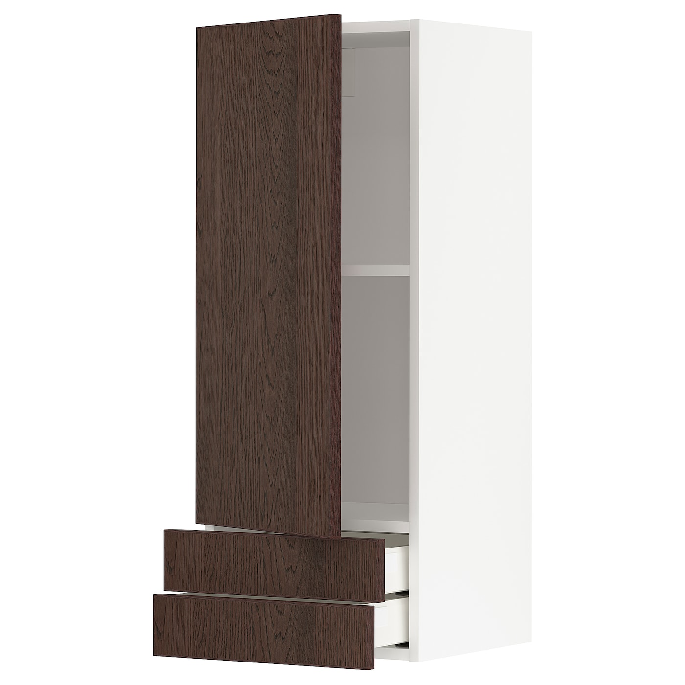 Навесной шкаф с полкой - METOD/MAXIMERA  IKEA/ МЕТОД /МАКСИМЕРА ИКЕА, 100х40 см, белый/коричневый