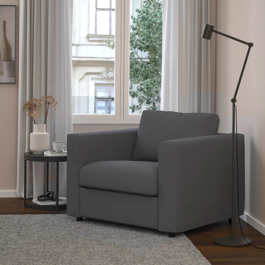 Кресло - IKEA VIMLE, 101х98х83 см, темно-серый, ВИМЛЕ ИКЕА (изображение №2)