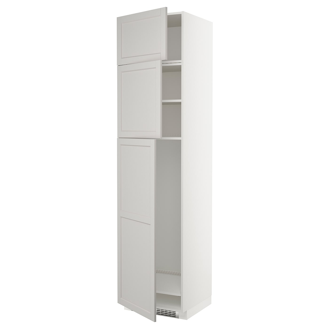 Шкаф для встраиваемого холодильника - IKEA METOD/МЕТОД ИКЕА, 240х60х60 см, белый/светло-серый
