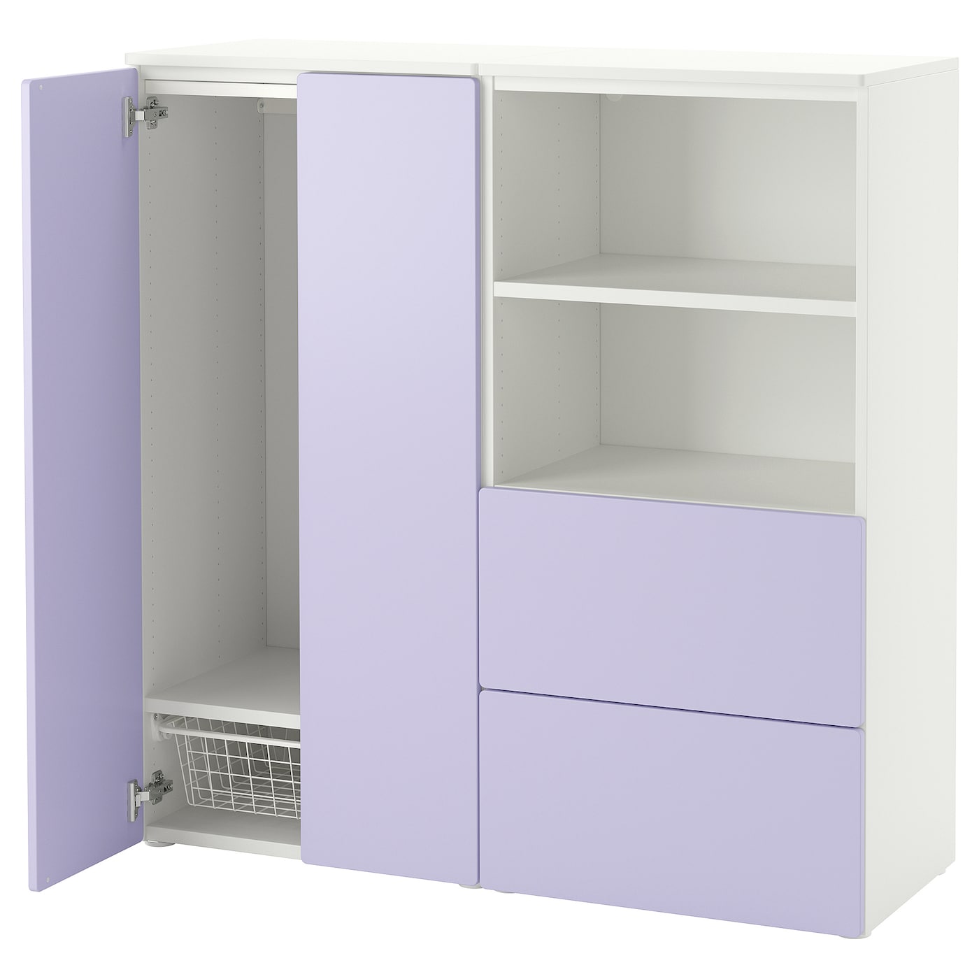 Гардероб - IKEA SMÅSTAD/SMASTAD/СМОСТАД ИКЕА,  123х120 см, белый/фиолетовый