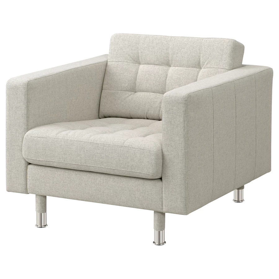 Кресло - IKEA LANDSKRONA, 89х89х78 см, светло-серый, ЛАНДСКРУНА ИКЕА (изображение №1)