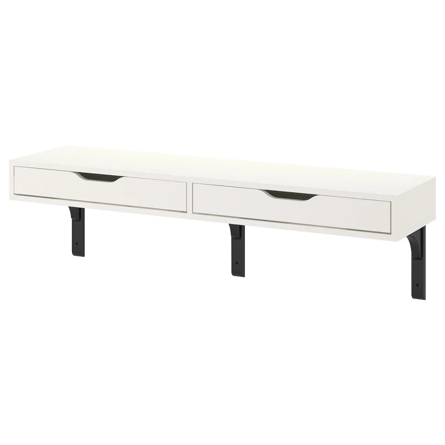 Консольный стол IKEA EKBY ALEX/RAMSHULT/ЭКБИ АЛЕКС/РАМСХУЛТ ИКЕА, 29х20х119 см, белый/черный (изображение №1)