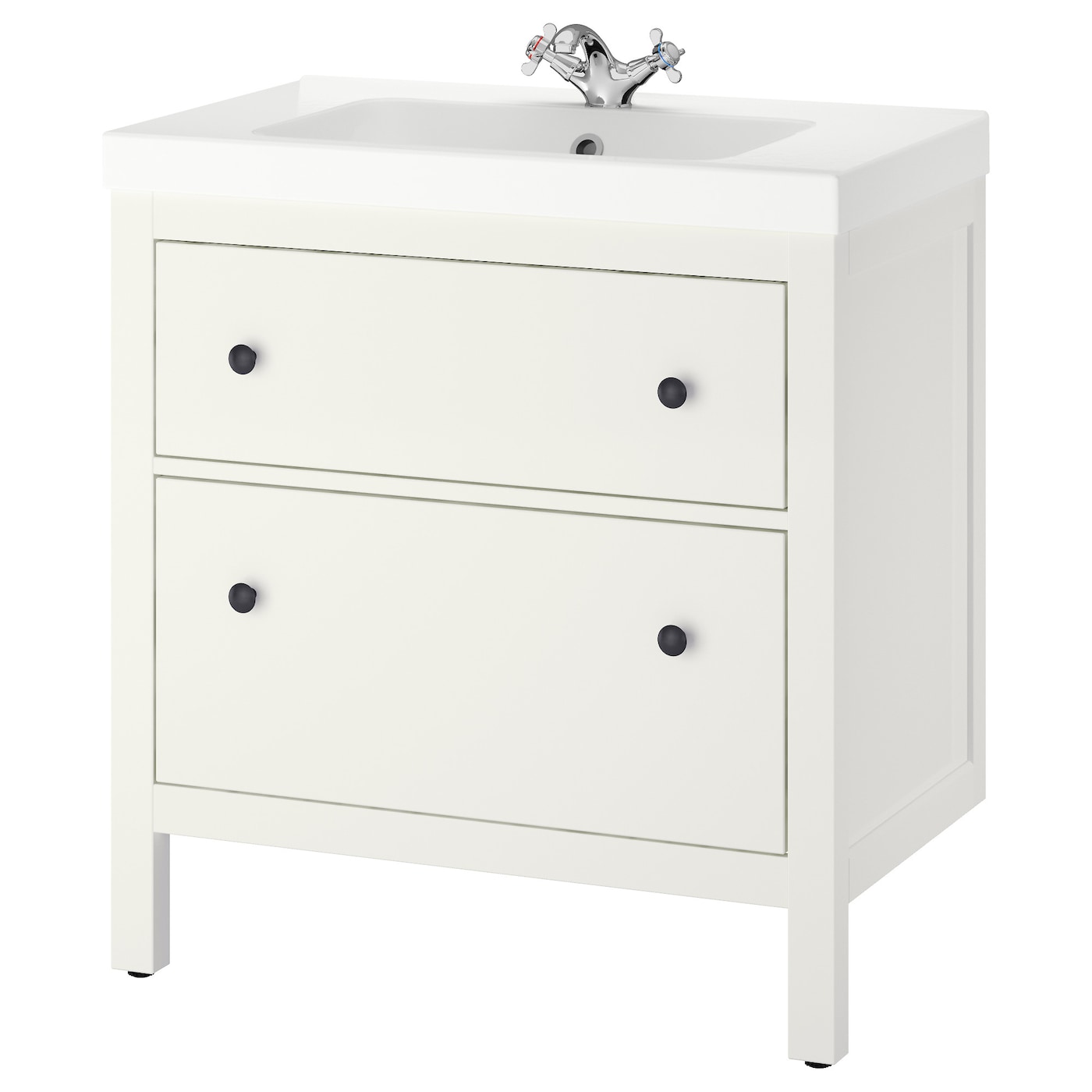 Шкаф под умывальник с 2 ящиками - HEMNES / ODENSVIK IKEA/ ХЕМНЭС /ОДЕНСВИК ИКЕА, 89х83 см, белый