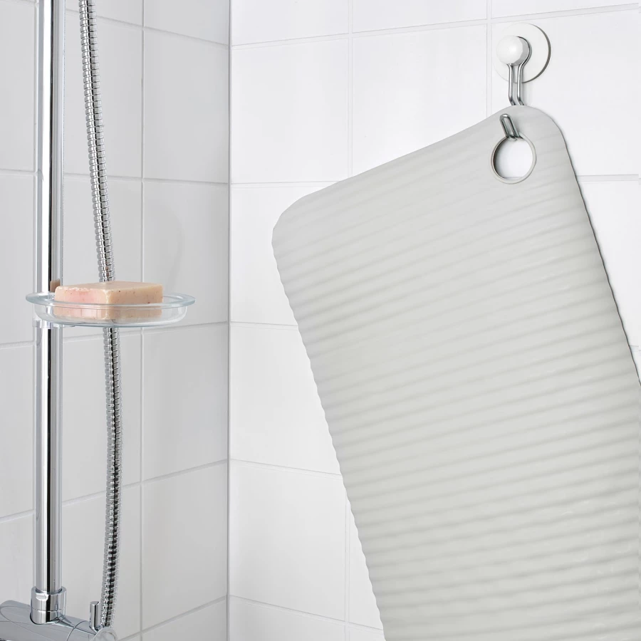 Коврик для ванной - IKEA DOPPA, 84х33 см, серый, ДОППА ИКЕА (изображение №5)