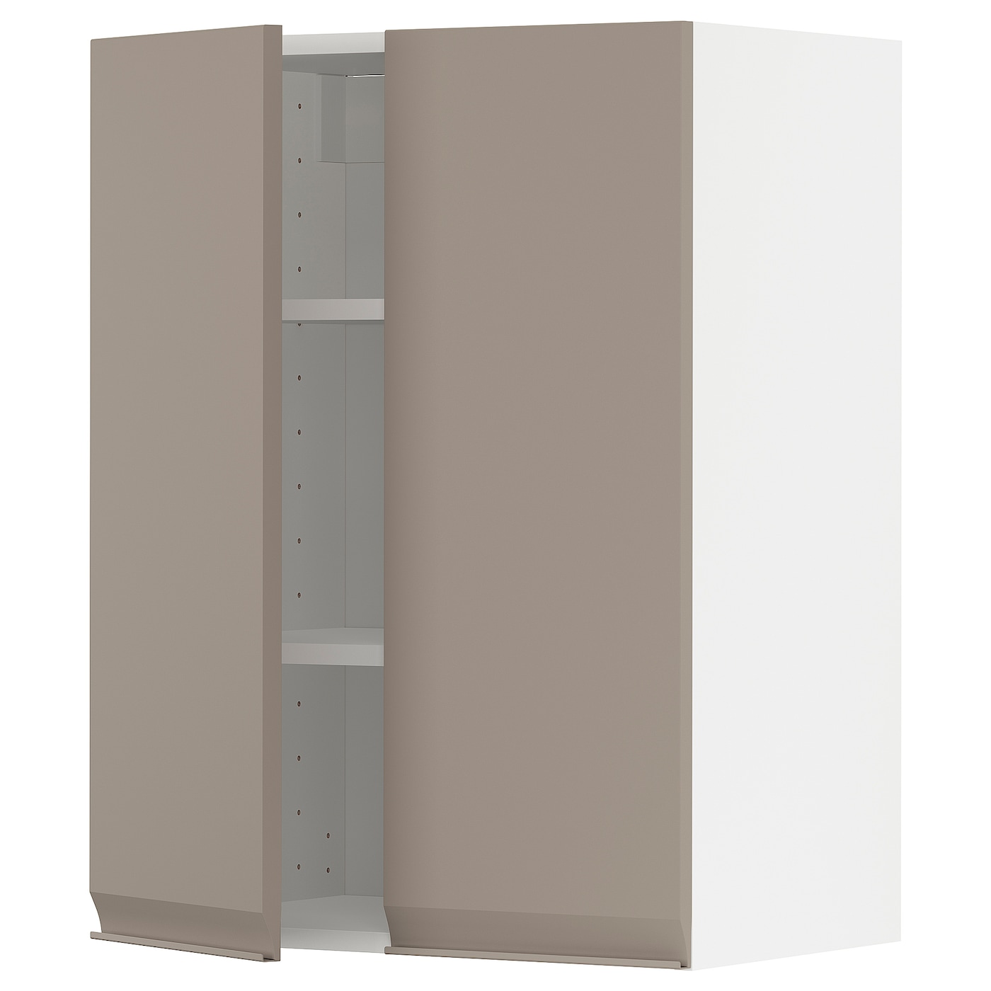 Навесной шкаф с полкой - METOD IKEA/ МЕТОД ИКЕА, 60х80 см,  белый/светло-коричневый