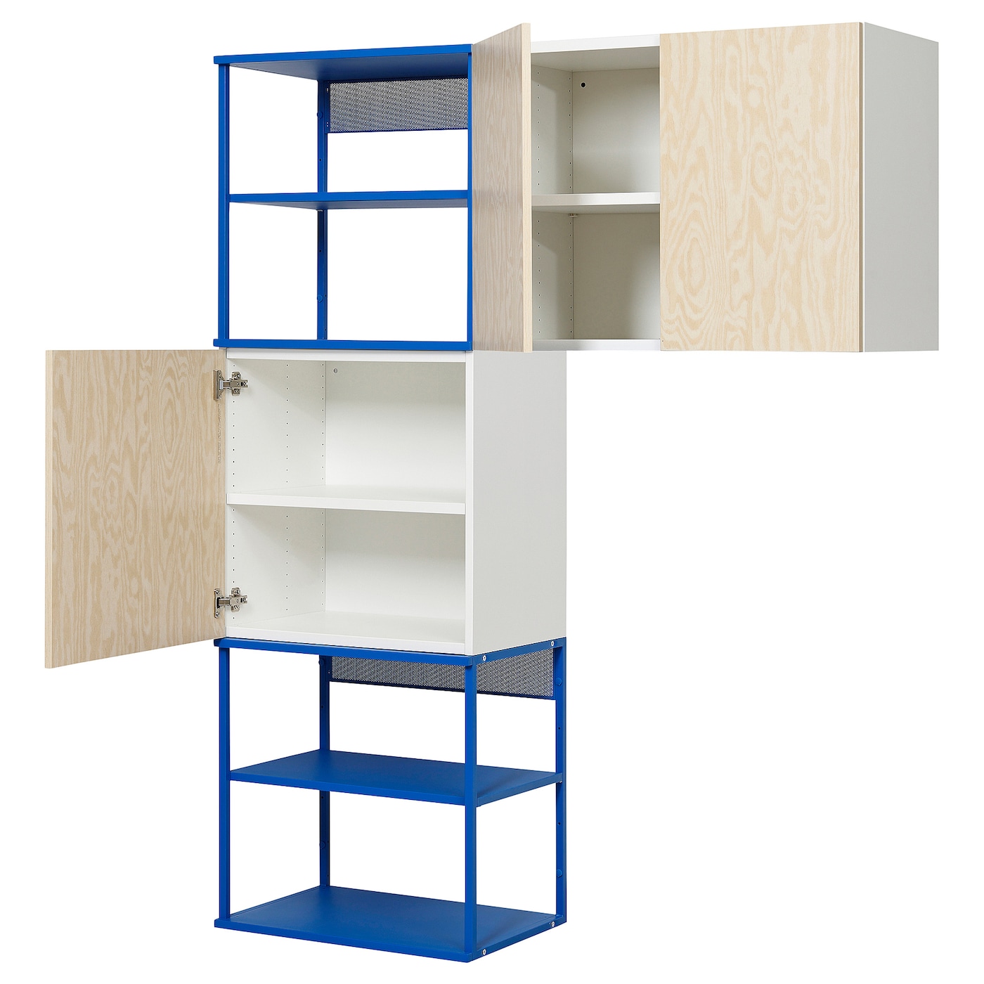 Стеллаж - IKEA PLATSA, 140х42х182 см, белый/синий, ПЛАТСА ИКЕА