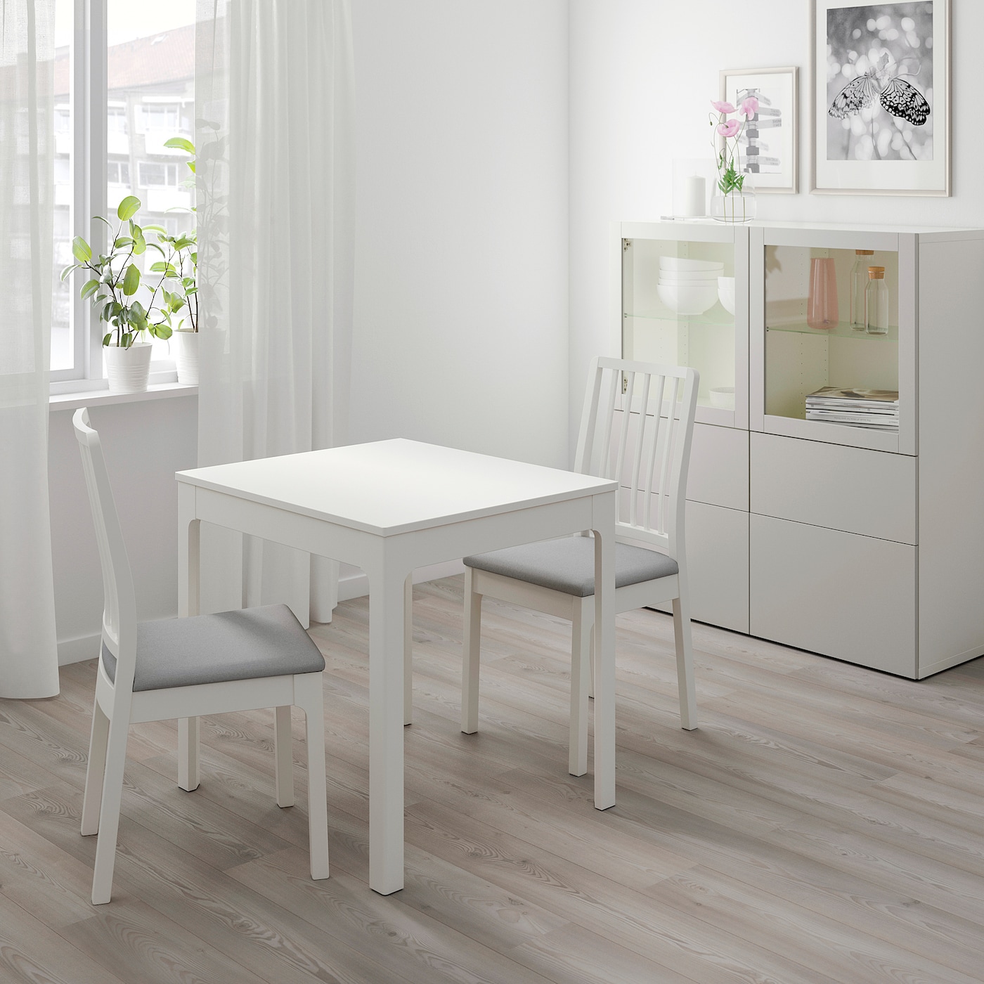 Стол и 2 стула - IKEA EKEDALEN/ЭКЕДАЛЕН ИКЕА,120х80 см, белый