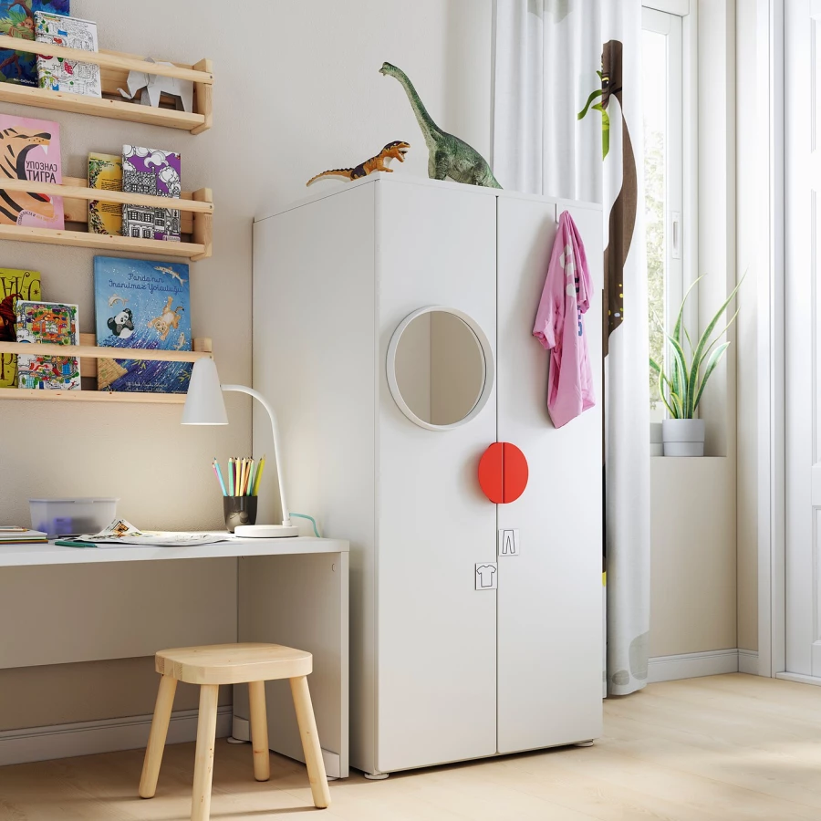 Шкаф детский - IKEA PLATSA/SMÅSTAD/SMASTAD, 60x57x123 см, белый, ИКЕА (изображение №2)