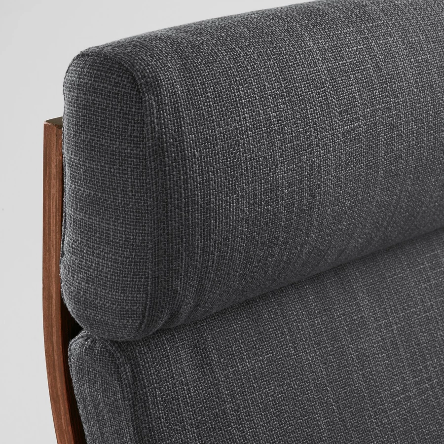 Кресло/табурет для ног - POÄNG / POАNG  IKEA/ ПОЭНГ ИКЕА,  72х66х7 см , черный/коричневый (изображение №5)