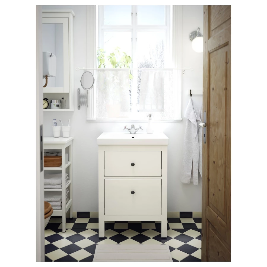 Шкаф под умывальник с 2 ящиками - HEMNES / ODENSVIK IKEA/ ХЕМНЭС /ОДЕНСВИК ИКЕА, 89х63 см, белый (изображение №2)