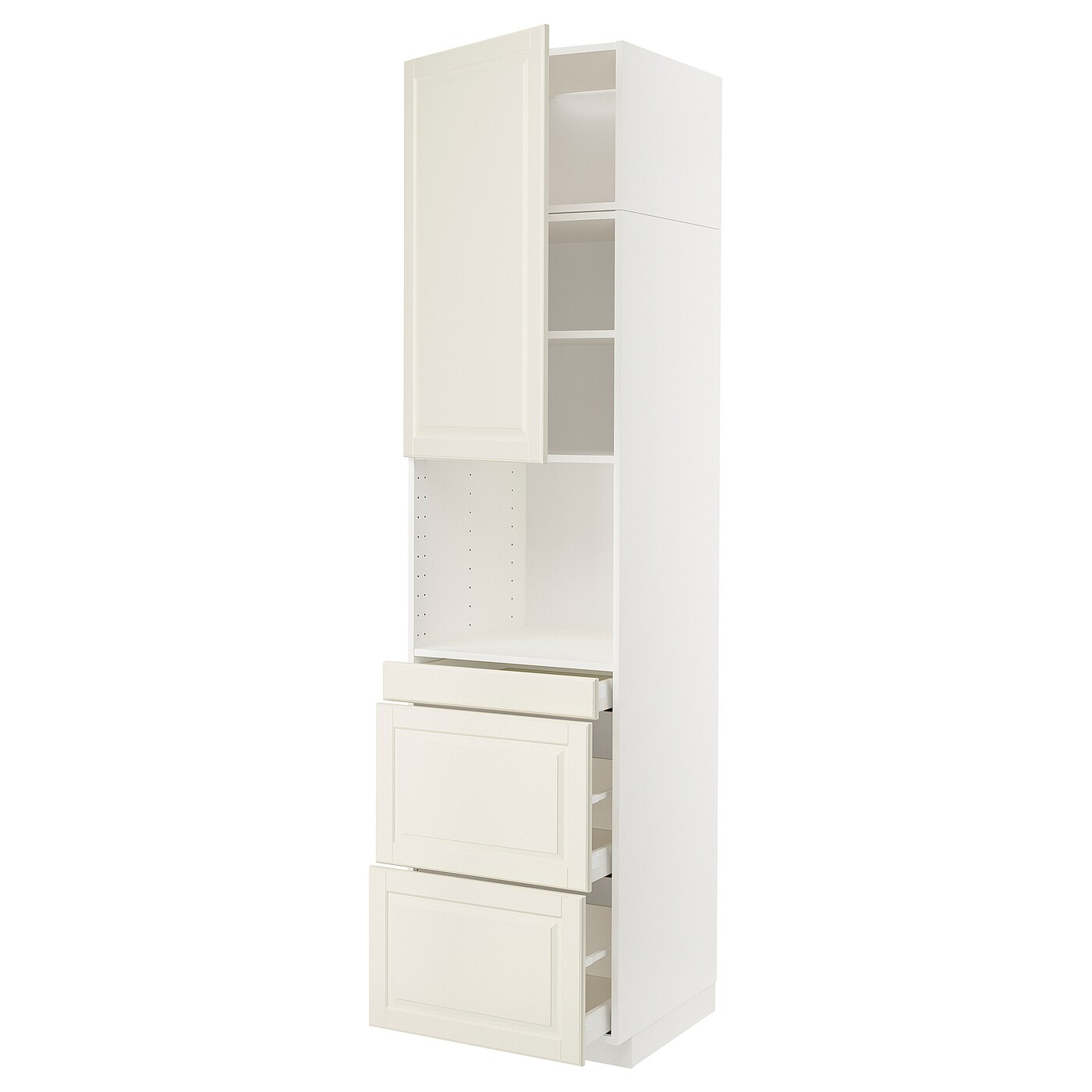 Высокий шкаф с ящиками - IKEA METOD/MAXIMERA/МЕТОД/МАКСИМЕРА ИКЕА, 240х60х60 см, белый/кремовый