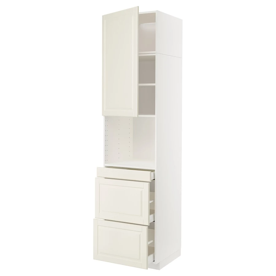 Высокий шкаф с ящиками - IKEA METOD/MAXIMERA/МЕТОД/МАКСИМЕРА ИКЕА, 240х60х60 см, белый/кремовый (изображение №1)