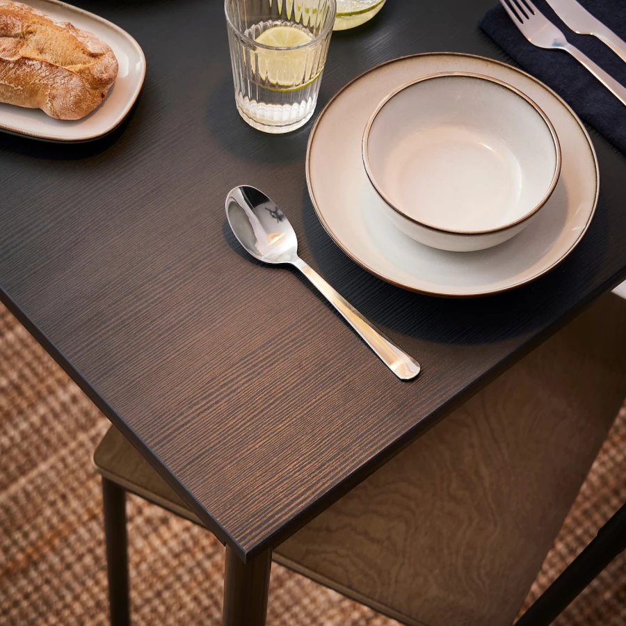 Стол обеденный - IKEA SANDSBERG, 67х67х73 см, черный, САНДСБЕРГ ИКЕА (изображение №4)