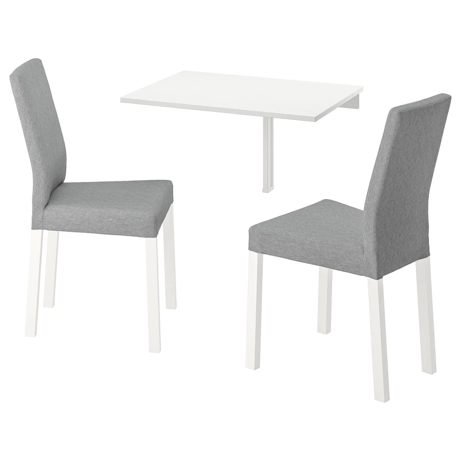 Набор кухонных столов - NORBERG/KÄTTIL IKEA/ НОРБЕРГ/КЕТТИЛЬ ИКЕА, 60х74 см, белый/серый (изображение №1)