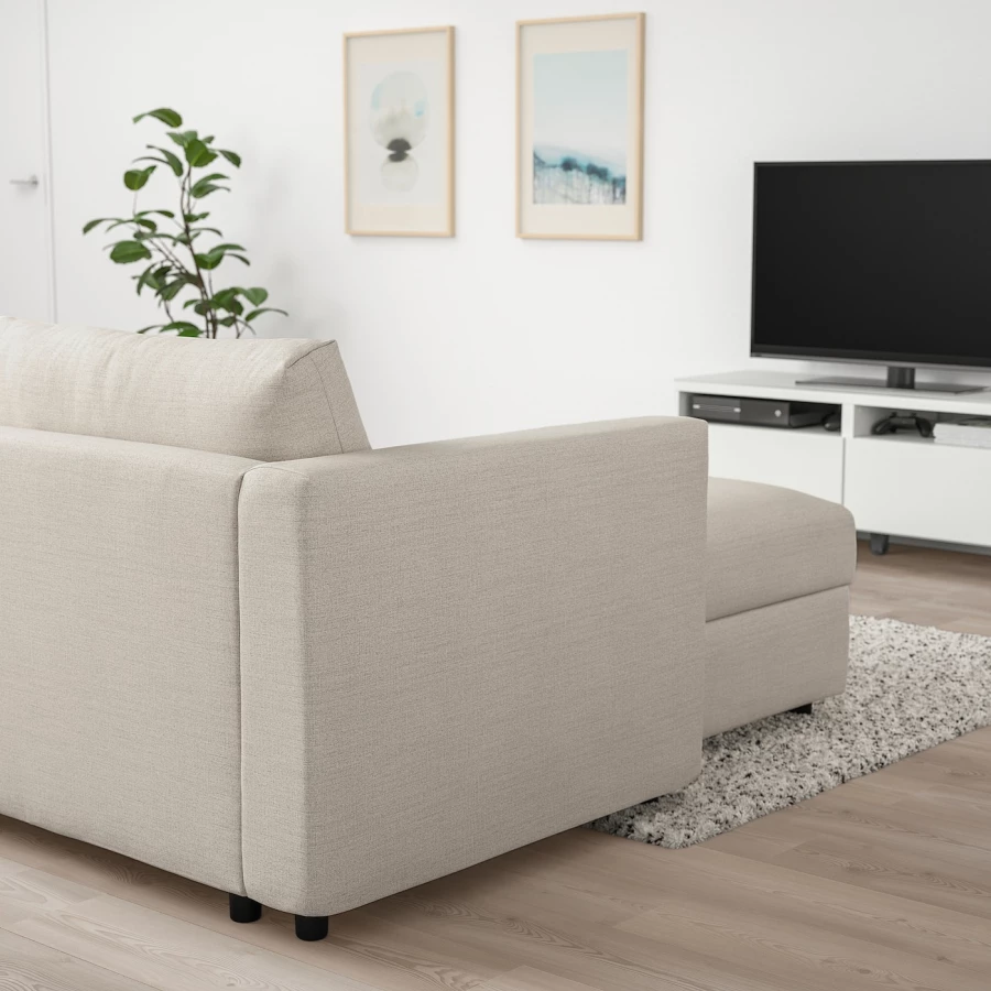 Кресло-шезлонг - IKEA VIMLE/ВИМЛЕ ИКЕА, 68х164х111 см, белый (изображение №3)