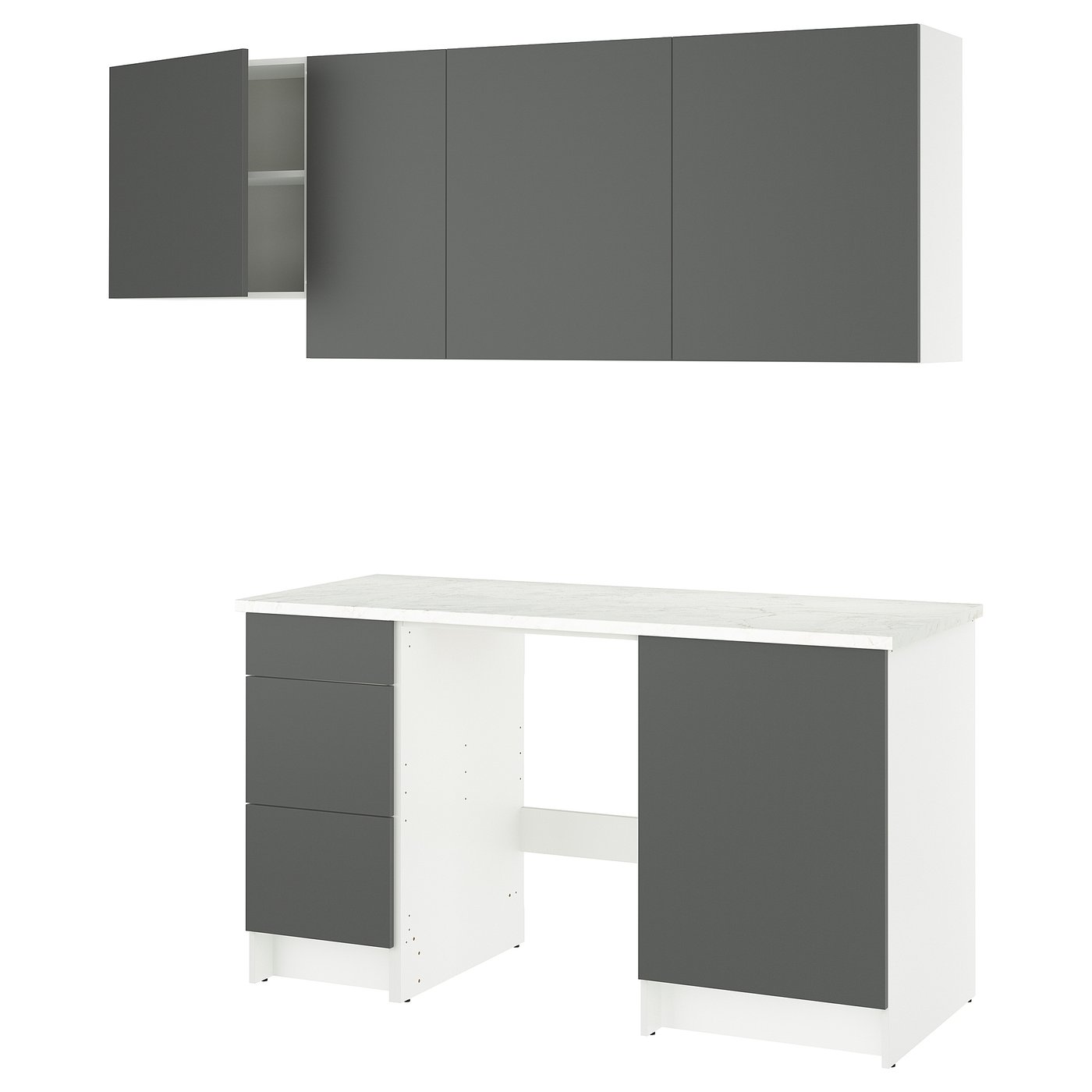 Комбинация кухонная прямая - KNOXHULT IKEA/ КНОКСХУЛЬТ ИКЕА, белый/черный