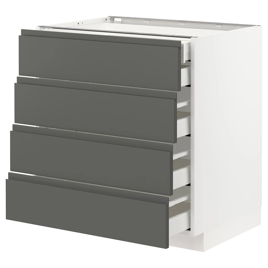 Напольный кухонный шкаф  - IKEA METOD MAXIMERA, 88x62,1x80см, белый/серый, МЕТОД МАКСИМЕРА ИКЕА (изображение №1)