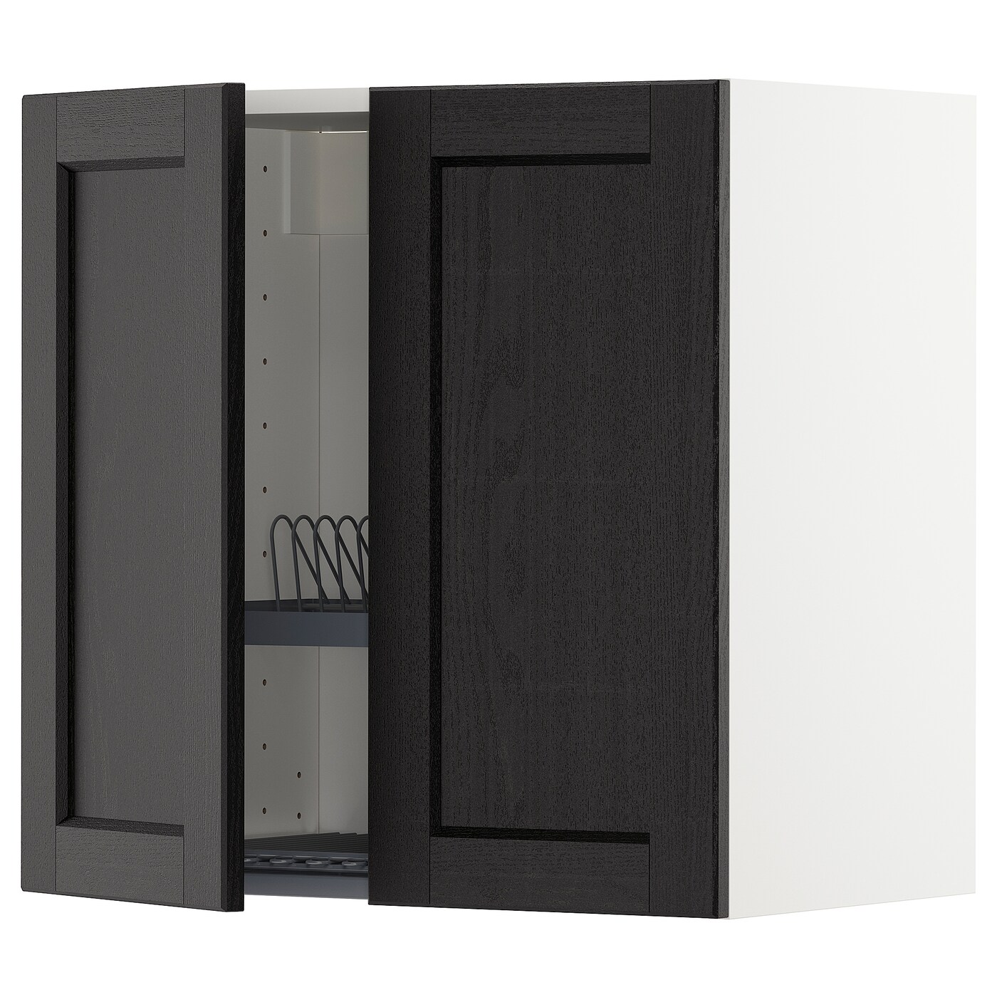 Навесной шкаф с сушилкой - METOD IKEA/ МЕТОД ИКЕА, 60х60 см, белый/черный