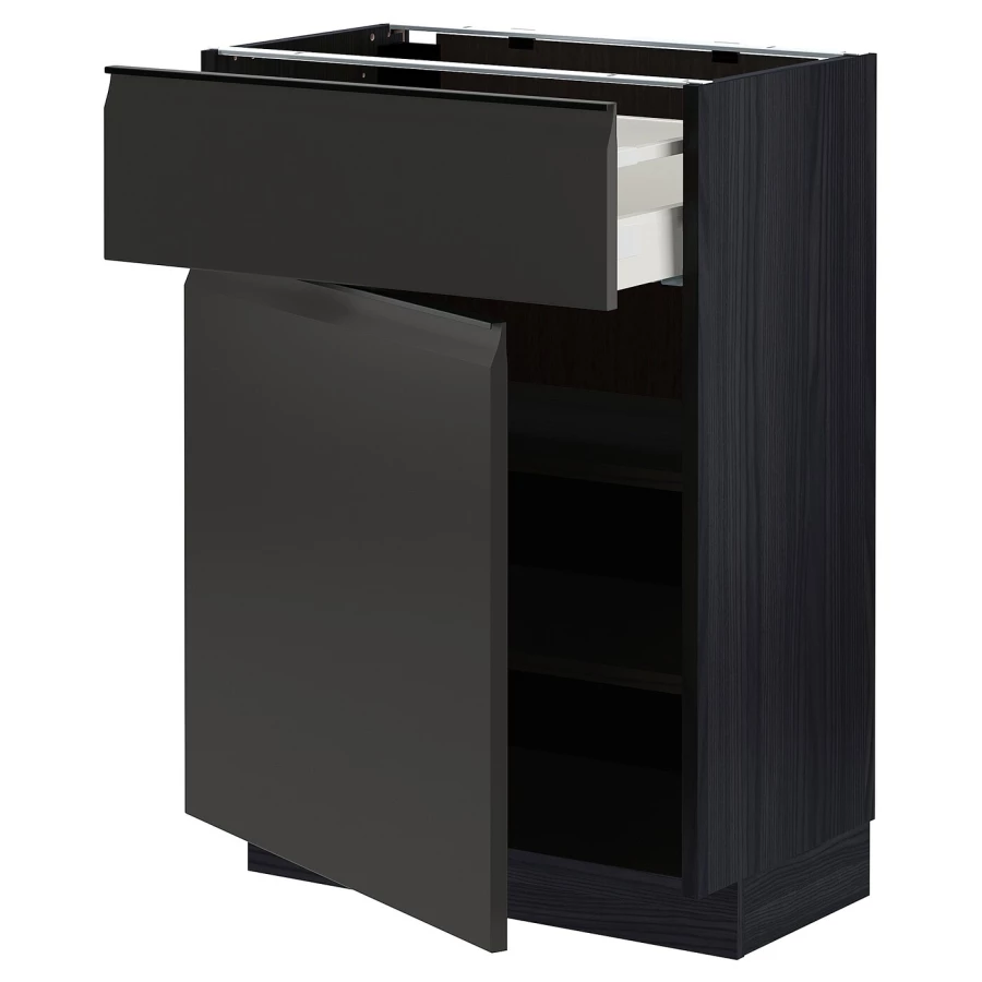 Напольный шкаф - METOD / MAXIMERA IKEA/ МЕТОД/ МАКСИМЕРА ИКЕА,  60х88 см, черный (изображение №1)