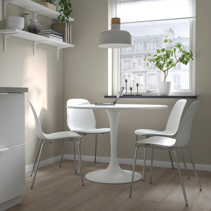 Кухонные столы - DOCKSTA/LIDÅS IKEA/ДОКСТА/ЛИДОС ИКЕА, 103 см, белый (изображение №2)