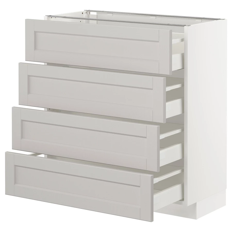 Напольный кухонный шкаф  - IKEA METOD MAXIMERA, 88x39,5x80см, белый/светло-серый, МЕТОД МАКСИМЕРА ИКЕА (изображение №1)