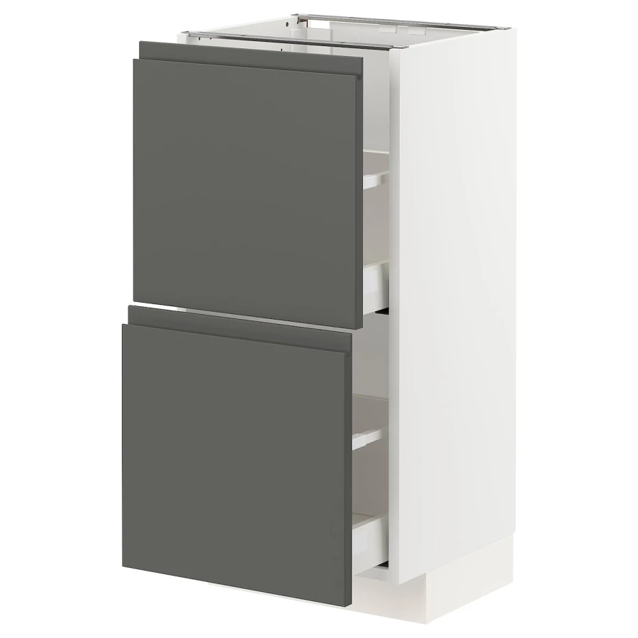 Напольный шкаф - IKEA METOD MAXIMERA, 88x39x40см, белый/темно-серый, МЕТОД МАКСИМЕРА ИКЕА (изображение №1)