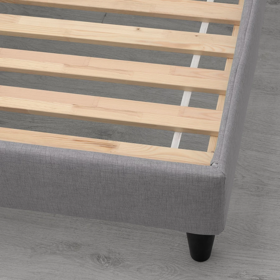 Каркас кровати с мягкой обивкой - IKEA FALUDDEN, 200х140 см, серый, ФАЛЮДДЕН ИКЕА (изображение №3)
