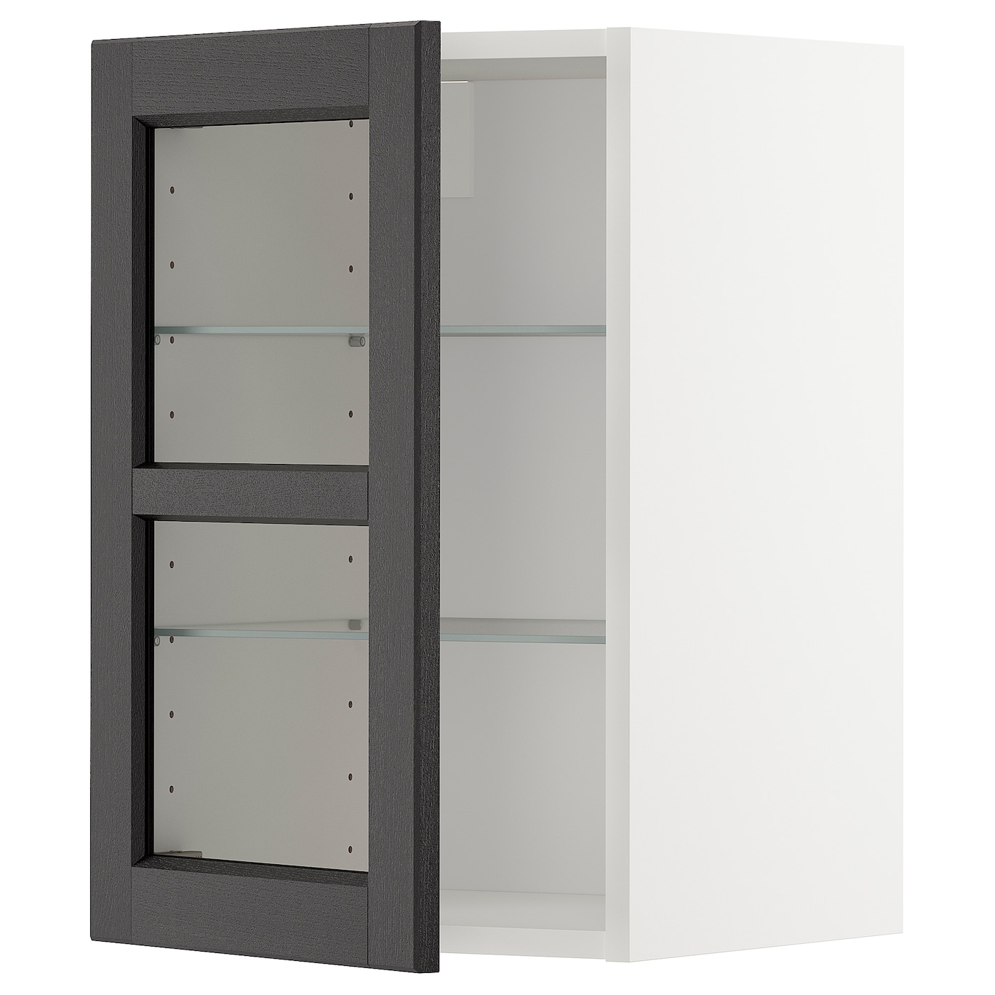 Шкаф со стеклянными дверцами  - METOD  IKEA/  МЕТОД ИКЕА, 60х40 см, черный/белый